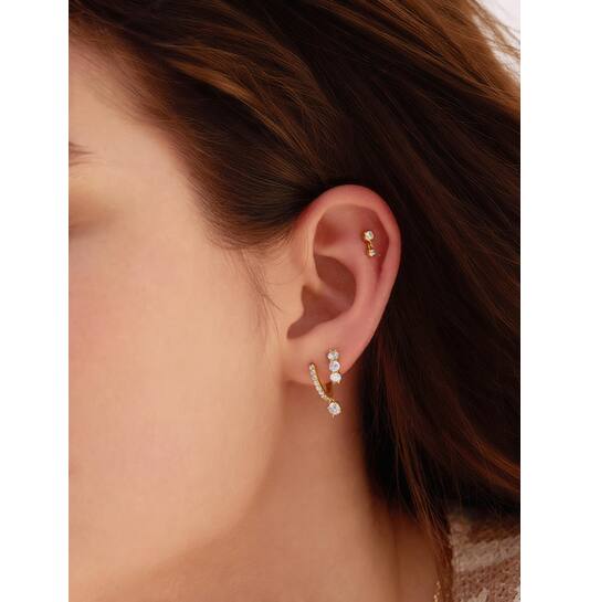  Luna Gaze - Earrings - Silver / 14kt GP - Zirconia